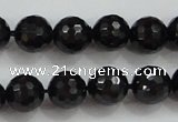 CBS557 15.5 inches 8mm faceted round AA grade black spinel beads