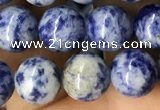 CBS602 15.5 inches 8mm round blue spot stone beads wholesale