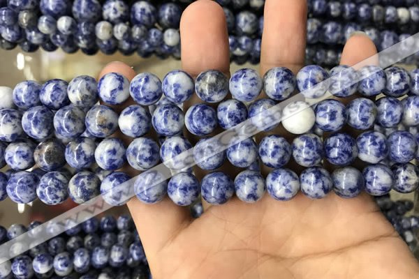 CBS603 15.5 inches 10mm round blue spot stone beads wholesale