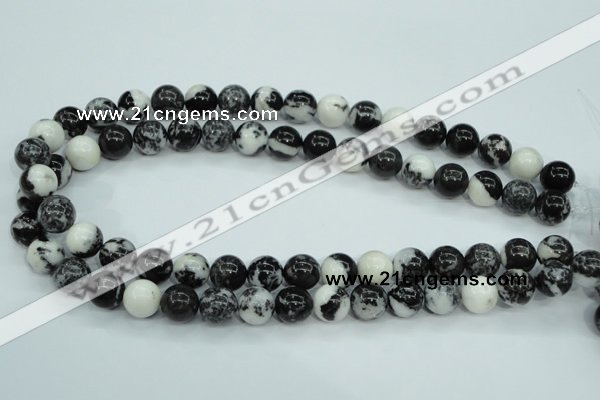 CBW104 15.5 inches 12mm round black & white jasper beads