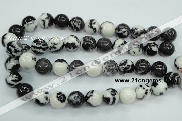 CBW107 15.5 inches 18mm round black & white jasper beads
