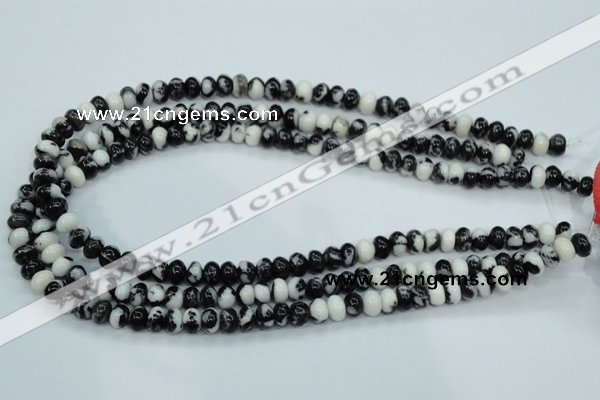 CBW111 15.5 inches 5*8mm rondelle black & white jasper beads