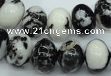 CBW115 15.5 inches 12*16mm rondelle black & white jasper beads