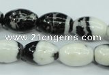 CBW120 15.5 inches 13*18mm rice black & white jasper beads