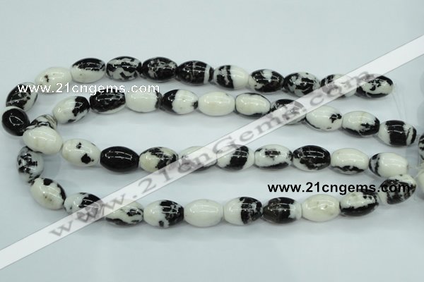 CBW120 15.5 inches 13*18mm rice black & white jasper beads