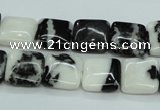 CBW133 15.5 inches 12*12mm square black & white jasper beads