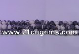 CBW151 15.5 inches 6mm round matte black & white jasper beads