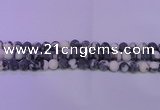 CBW155 15.5 inches 14mm round matte black & white jasper beads