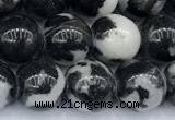 CBW185 15 inches 8mm round black & white jasper beads, 2mm hole