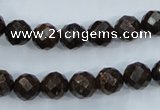 CBZ104 15.5 inches 8mm faceted round bronzite gemstone beads