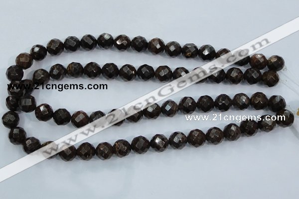 CBZ104 15.5 inches 8mm faceted round bronzite gemstone beads