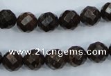 CBZ105 15.5 inches 10mm faceted round bronzite gemstone beads