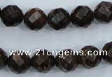 CBZ106 15.5 inches 12mm faceted round bronzite gemstone beads