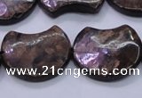 CBZ112 15.5 inches 20*24mm curved moon bronzite gemstone beads