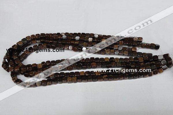 CBZ205 15.5 inches 6*6mm cube bronzite gemstone beads