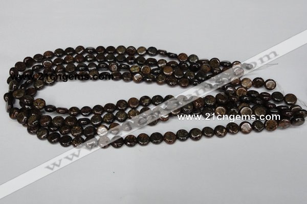 CBZ207 15.5 inches 8mm flat round bronzite gemstone beads