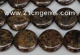 CBZ211 15.5 inches 16mm flat round bronzite gemstone beads