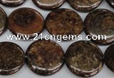 CBZ213 15.5 inches 20mm flat round bronzite gemstone beads