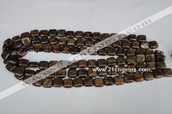 CBZ226 15.5 inches 12*12mm square bronzite gemstone beads