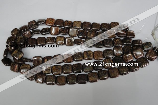 CBZ227 15.5 inches 14*14mm square bronzite gemstone beads