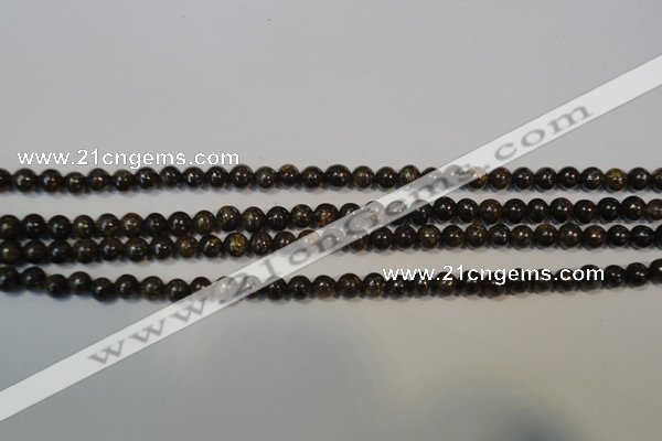 CBZ253 15.5 inches 4mm round bronzite gemstone beads wholesale