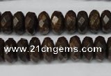 CBZ404 15.5 inches 6*12mm faceted rondelle bronzite gemstone beads