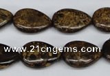 CBZ420 15.5 inches 13*18mm flat teardrop bronzite gemstone beads