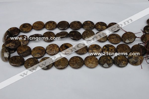 CBZ432 15.5 inches 18mm faceted coin bronzite gemstone beads