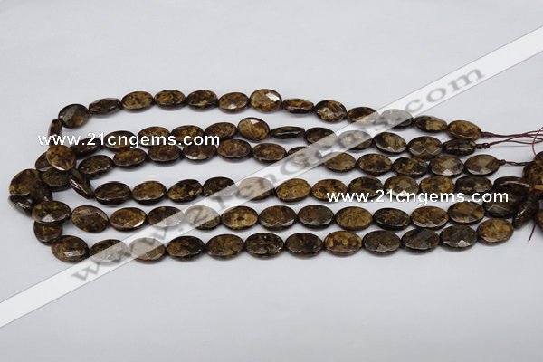 CBZ436 15.5 inches 10*14mm faceted oval bronzite gemstone beads