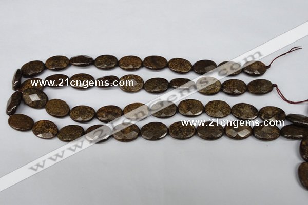 CBZ438 15.5 inches 13*18mm faceted oval bronzite gemstone beads