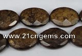 CBZ439 15.5 inches 15*20mm faceted oval bronzite gemstone beads