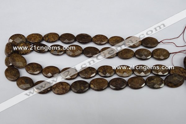 CBZ439 15.5 inches 15*20mm faceted oval bronzite gemstone beads