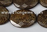 CBZ440 15.5 inches 22*30mm faceted oval bronzite gemstone beads