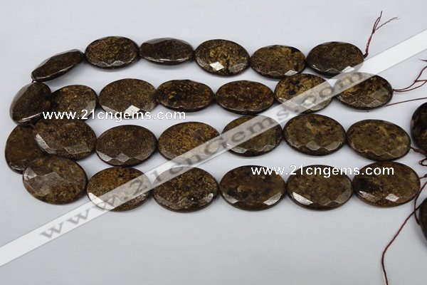 CBZ440 15.5 inches 22*30mm faceted oval bronzite gemstone beads