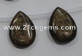 CBZ501 Top-drilled 12*16mm flat teardrop bronzite gemstone beads