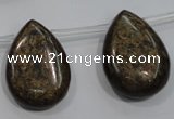 CBZ503 Top-drilled 15*20mm flat teardrop bronzite gemstone beads