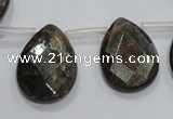 CBZ507 Top-drilled 13*18mm faceted flat teardrop bronzite gemstone beads