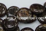 CBZ57 15.5 inches 18mm coin bronzite gemstone beads wholesale