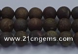 CBZ601 15.5 inches 6mm round matte bronzite beads wholesale