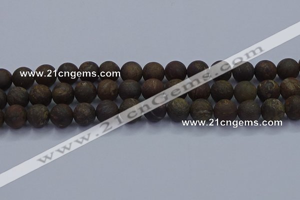 CBZ604 15.5 inches 10mm round matte bronzite beads wholesale