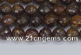 CBZ611 15.5 inches 6mm faceted round bronzite gemstone beads