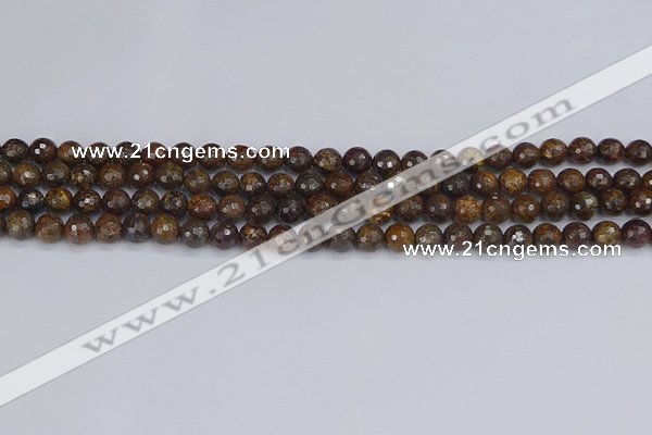 CBZ611 15.5 inches 6mm faceted round bronzite gemstone beads