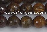 CBZ614 15.5 inches 12mm faceted round bronzite gemstone beads