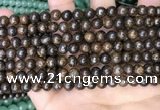 CBZ619 15.5 inches 6mm round bronzite beads wholesale