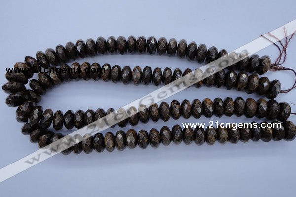 CBZ66 15.5 inches 7*14mm faceted rondelle bronzite gemstone beads