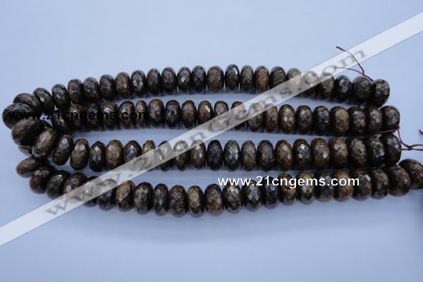 CBZ67 15.5 inches 8*16mm faceted rondelle bronzite gemstone beads