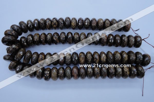 CBZ68 15.5 inches 10*20mm faceted rondelle bronzite gemstone beads