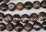 CBZ71 15.5 inches 10mm flat round bronzite gemstone beads