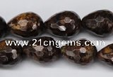 CBZ90 15.5 inches 15*20mm faceted teardrop bronzite gemstone beads