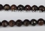 CBZ94 15.5 inches 8mm faceted round bronzite gemstone beads